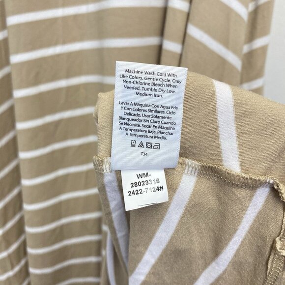 Time and Tru Sleeveless Knit Dress Women XXL (20) Beige Stripes Side Pockets New - Picture 10 of 13